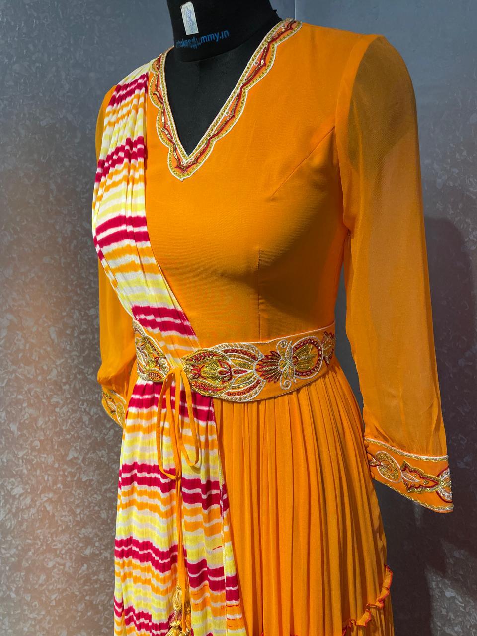 ORANGE GOWN WITH DUPATTA