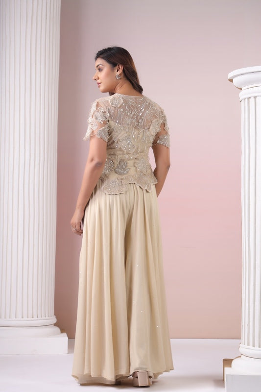 EMBROIDERED WORK FOR TOP AND BOTTOM SET