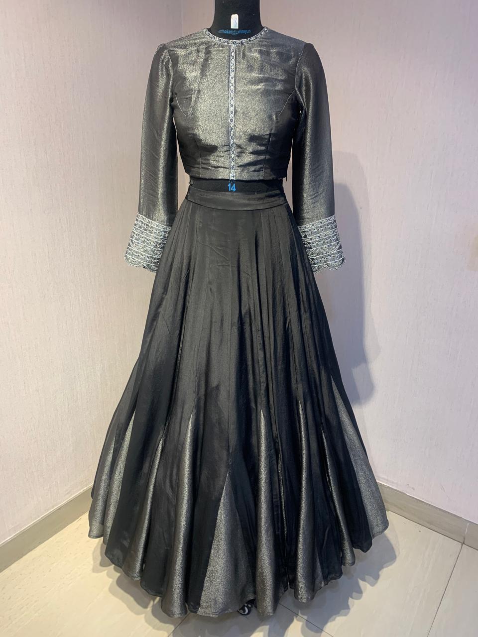 BLACK TISSUE LEHENGA