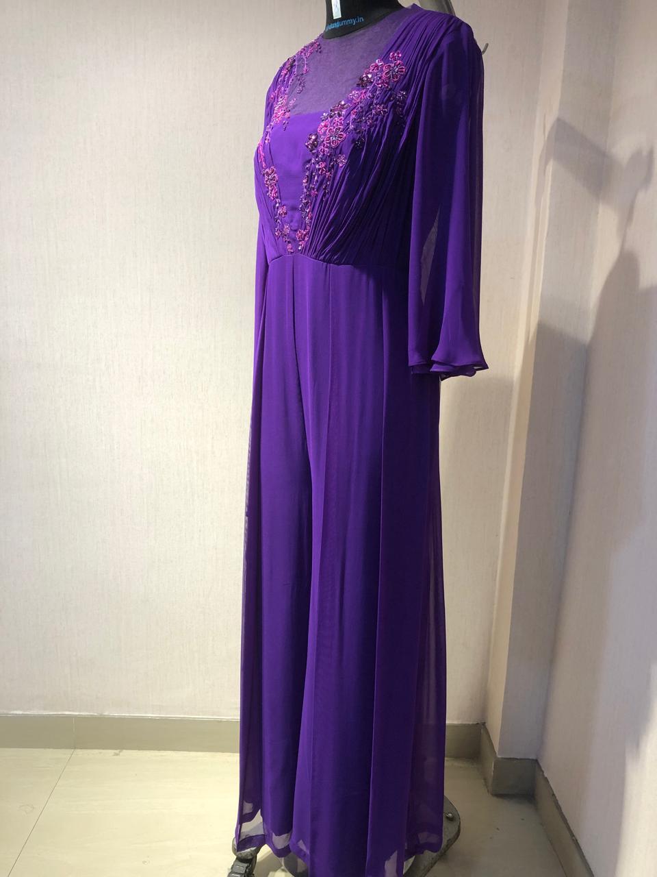 ONE SIDE CAPE SLEEVE JUMPSUIT