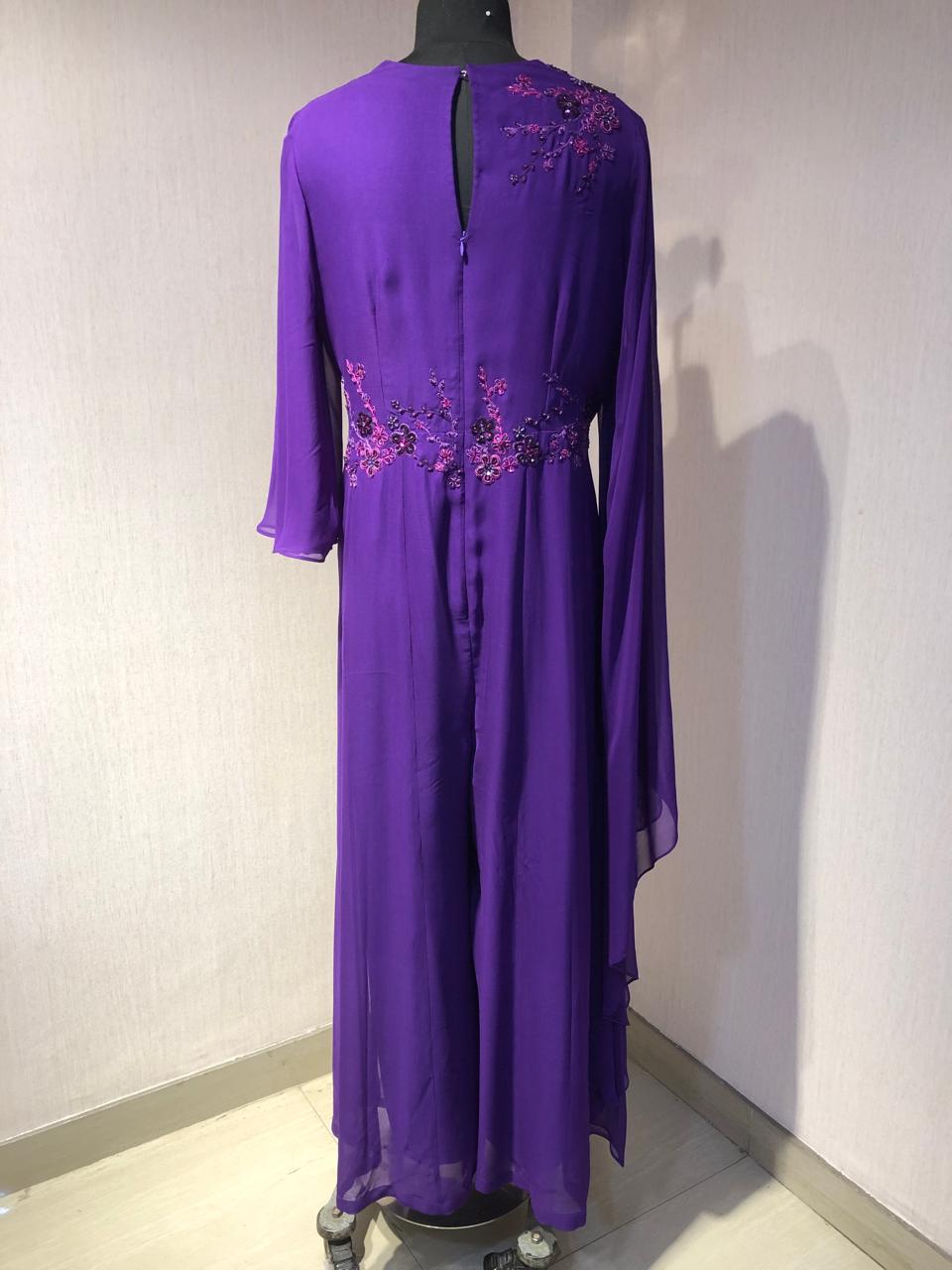 ONE SIDE CAPE SLEEVE JUMPSUIT