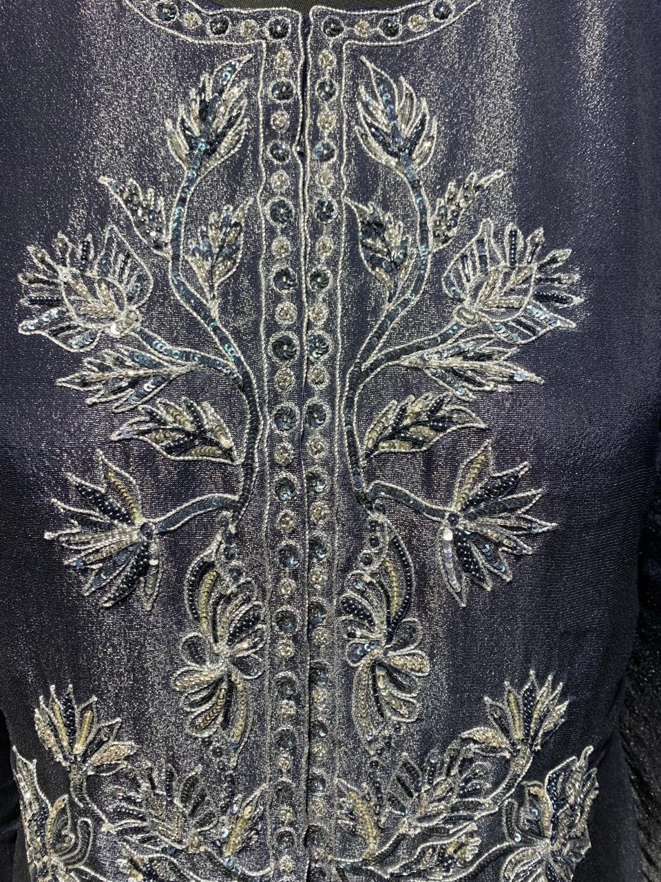 EMBROIDRED NAVY BLUE JACKET SET