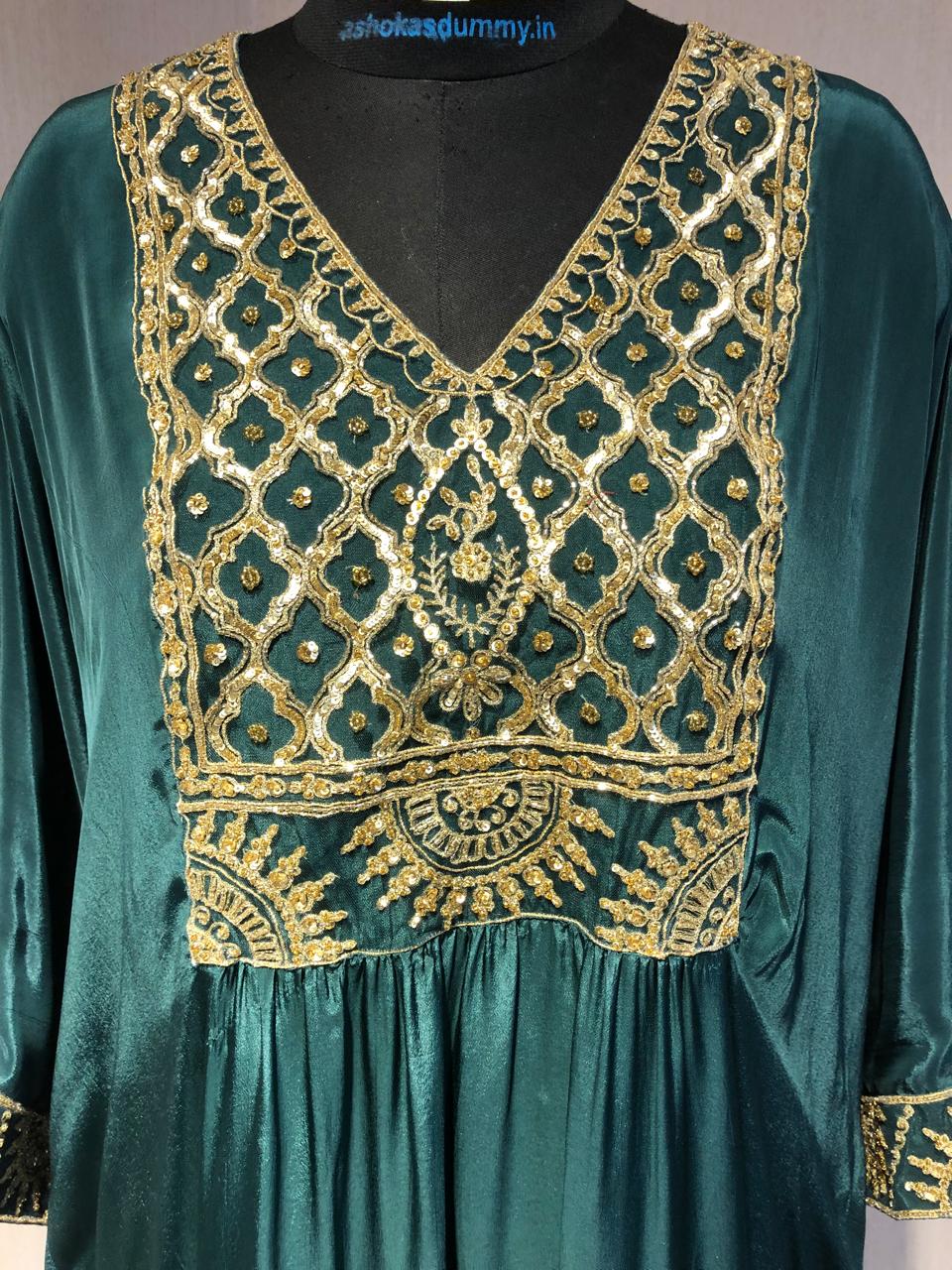 GREEN EMBROIDRED TOP BOTTOM