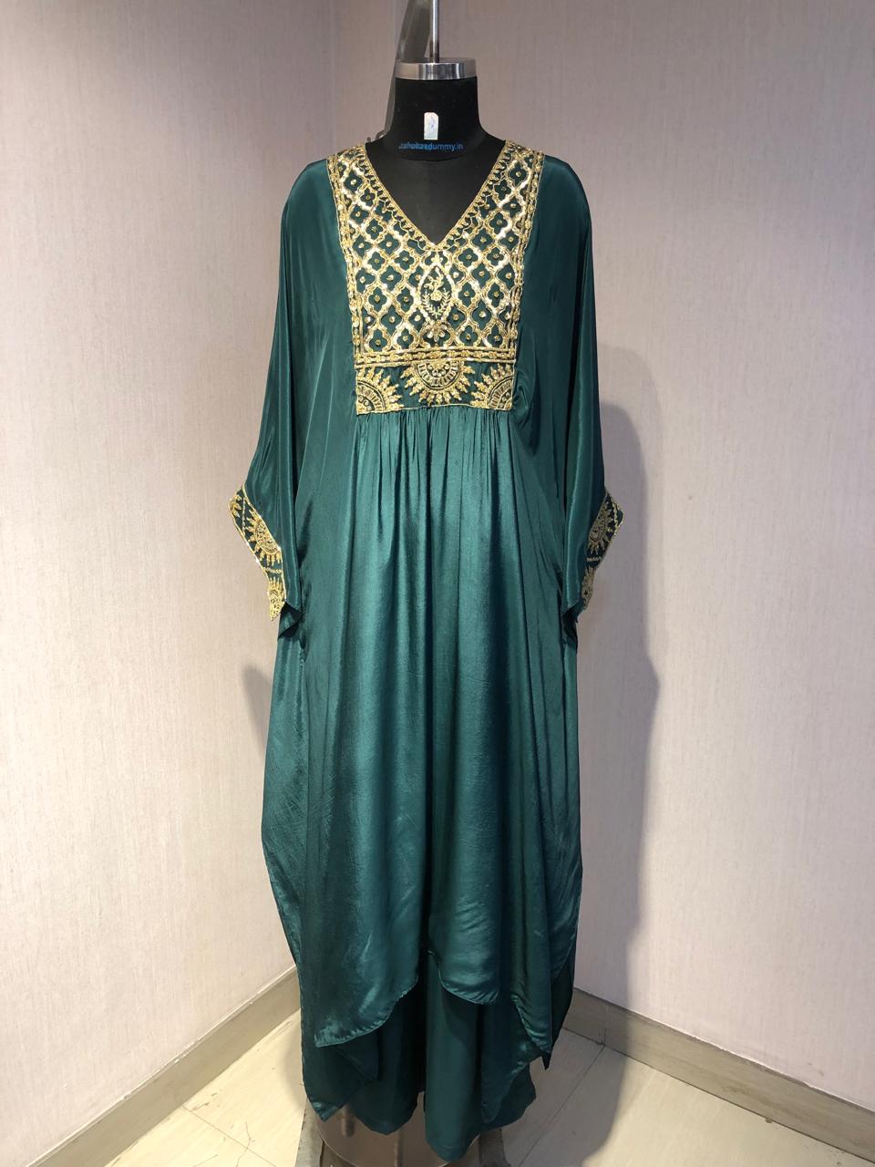 GREEN EMBROIDRED TOP BOTTOM