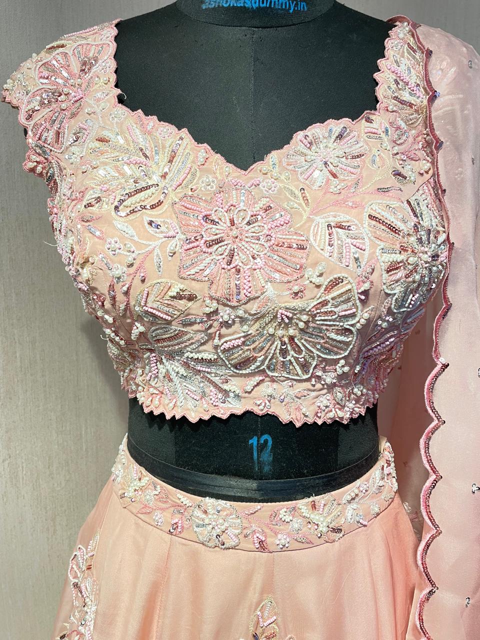 PINK EMBROIDERD LEHENGA SET