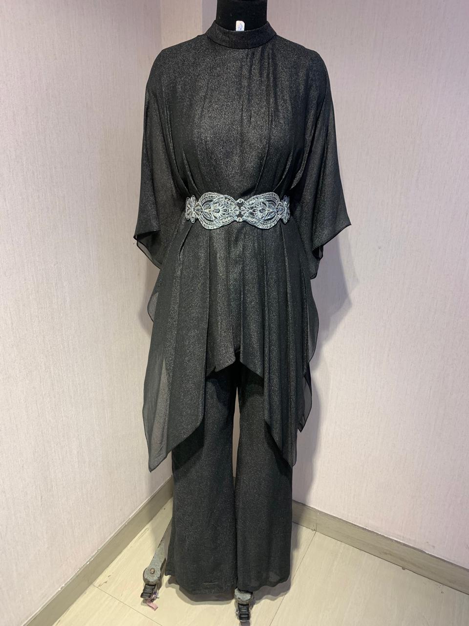 BLACK CO ORD SET WITH EMBROIDERY