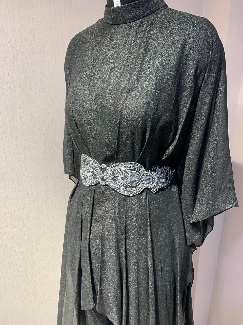 BLACK CO ORD SET WITH EMBROIDERY