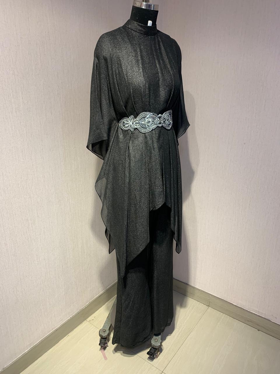 BLACK CO ORD SET WITH EMBROIDERY