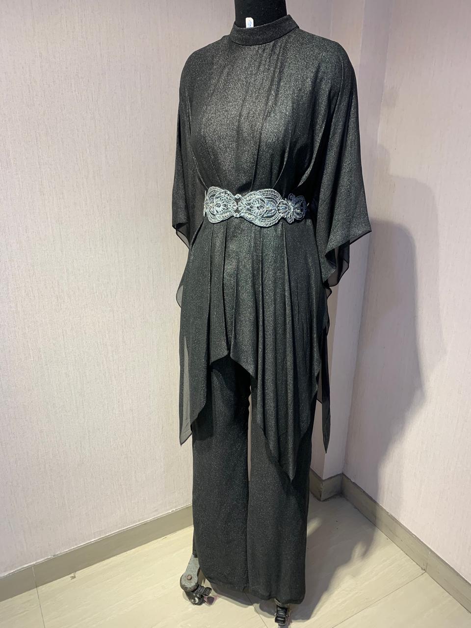 BLACK CO ORD SET WITH EMBROIDERY