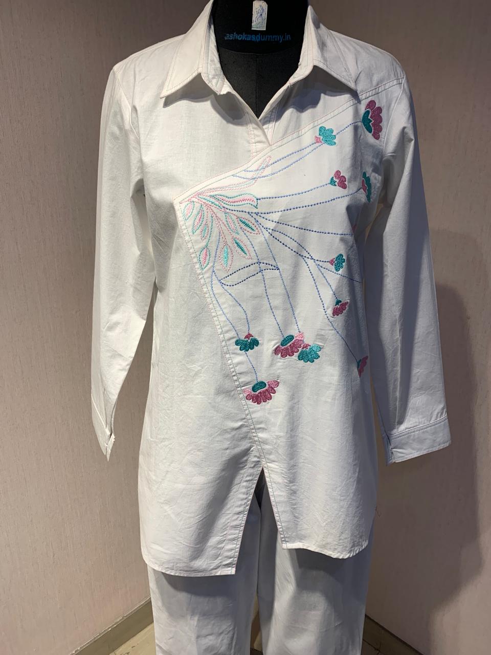 White Co-ord Set with Embroidery