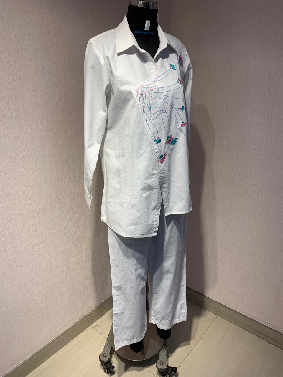 White Co-ord Set with Embroidery