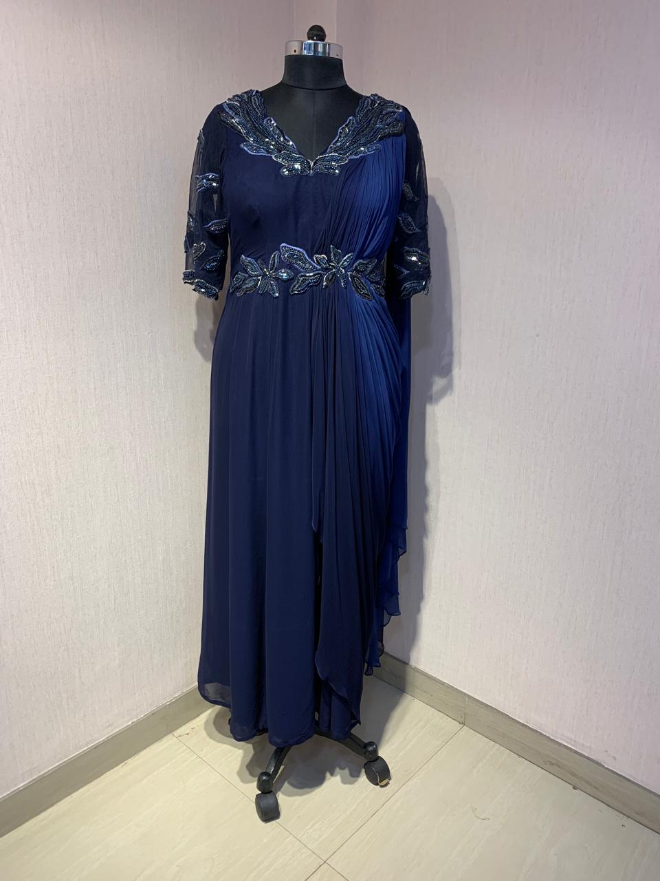 EMBROIDERED DRAPE SAREE.