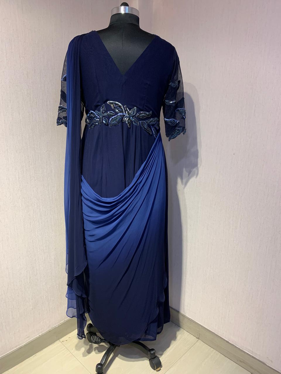 EMBROIDERED DRAPE SAREE.