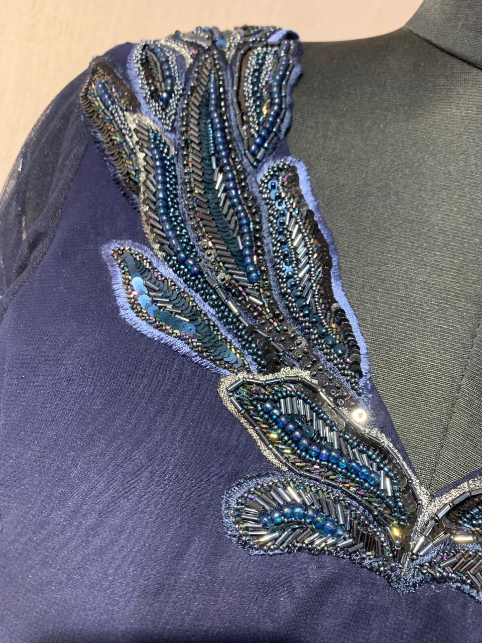 EMBROIDERED DRAPE SAREE.