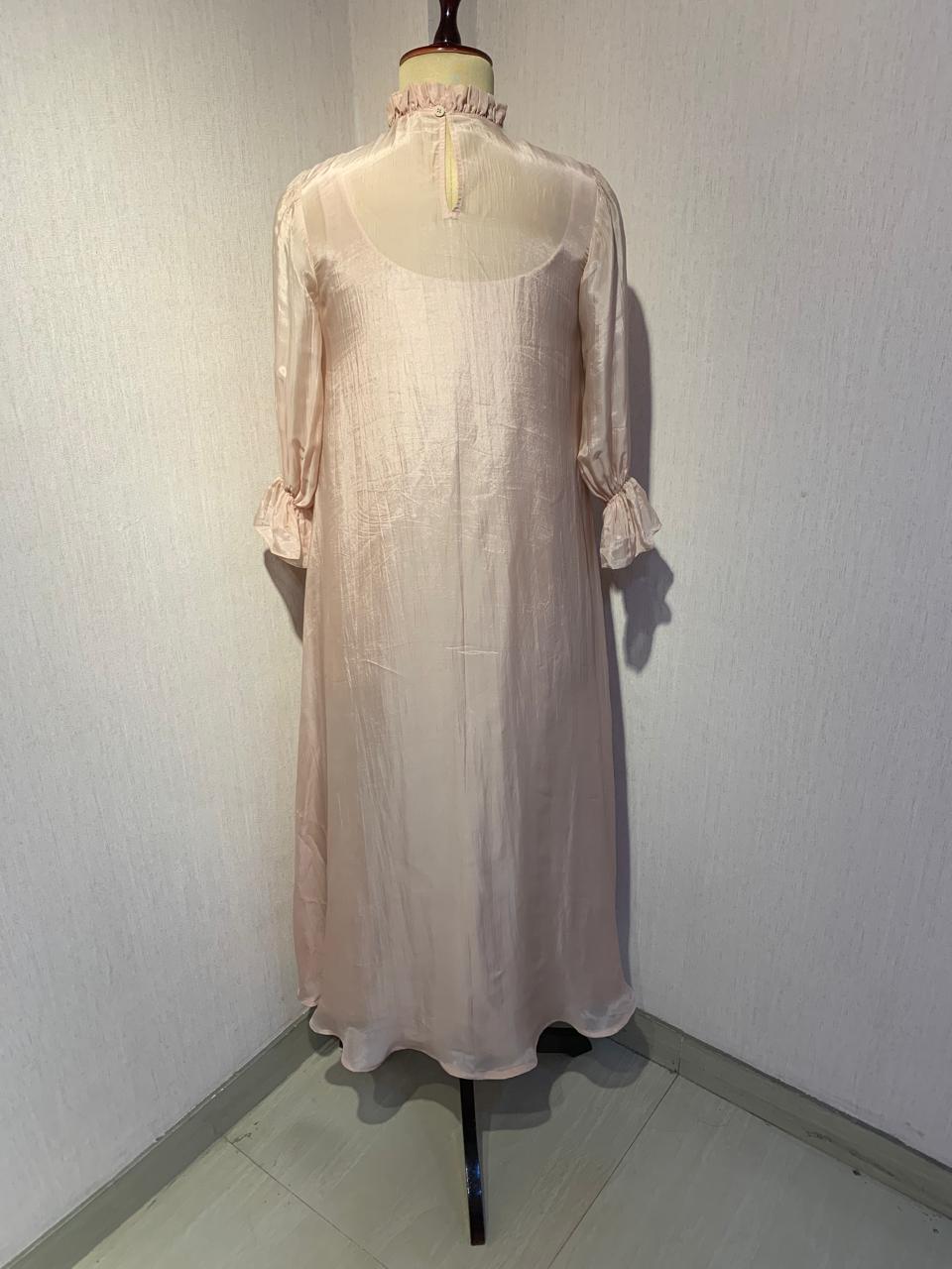 EMBROIDERED FLOWY LONG DRESS WITH INNER.