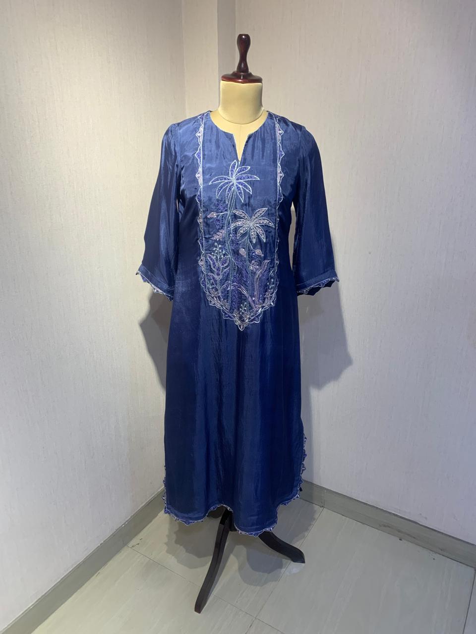 ELEGANT BLUE KAFTAN STYLE ETHNIC WEAR.