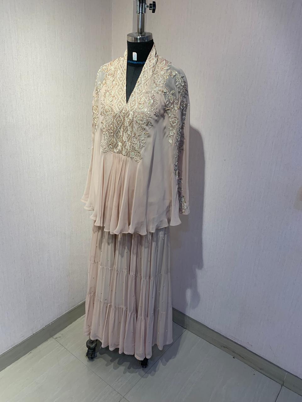 TOP BOTTOM  WITH INNER SET & PEARL DETAILING AND EMBROIDERED NECKLINE.