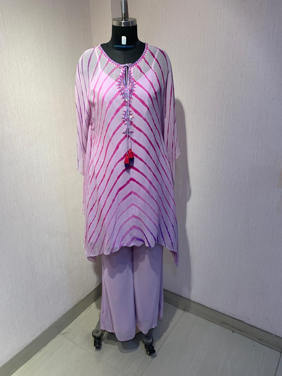 LAVENDER EMBELLISHED KAFTAN CO-ORD SET