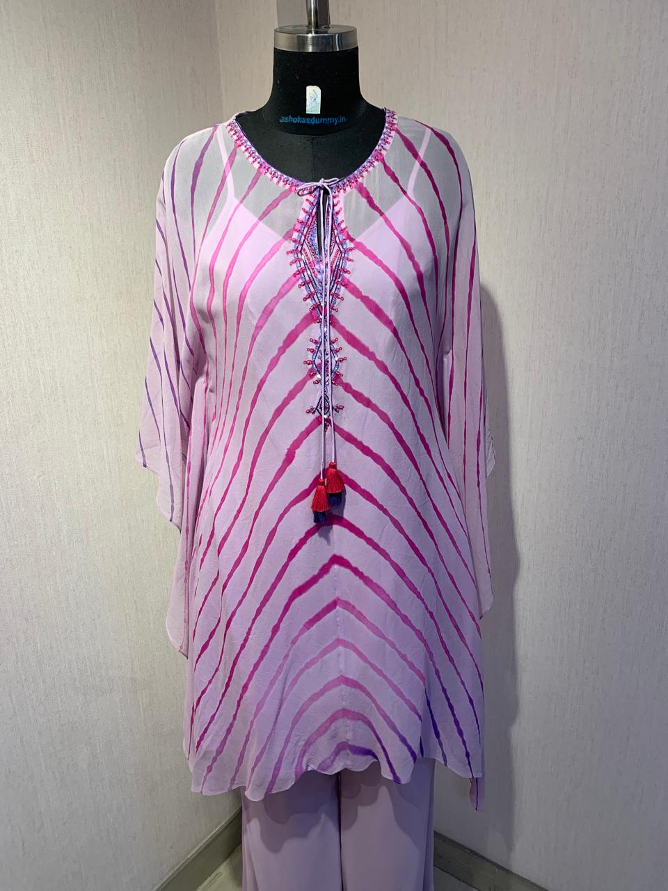 LAVENDER EMBELLISHED KAFTAN CO-ORD SET