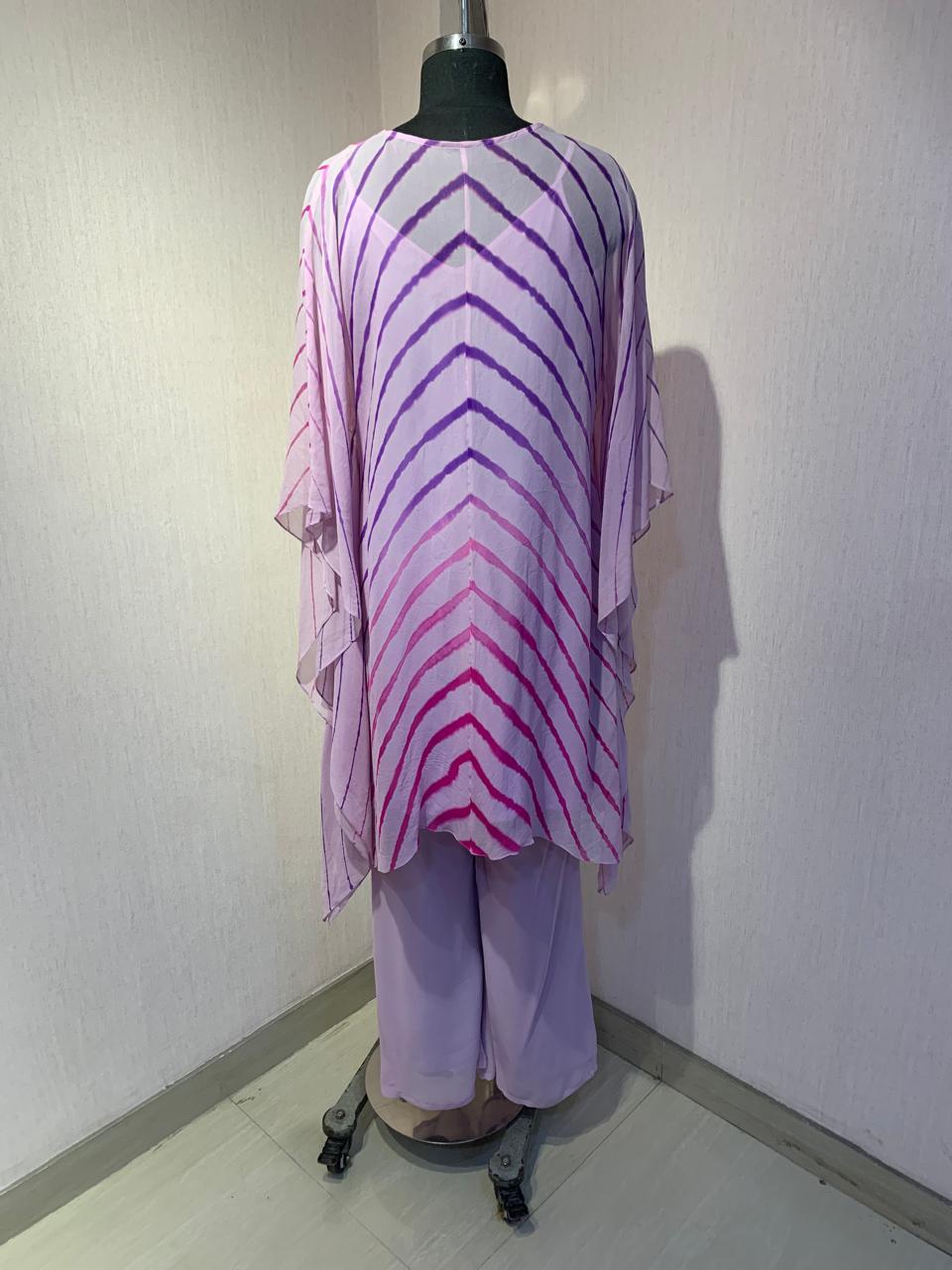 LAVENDER EMBELLISHED KAFTAN CO-ORD SET
