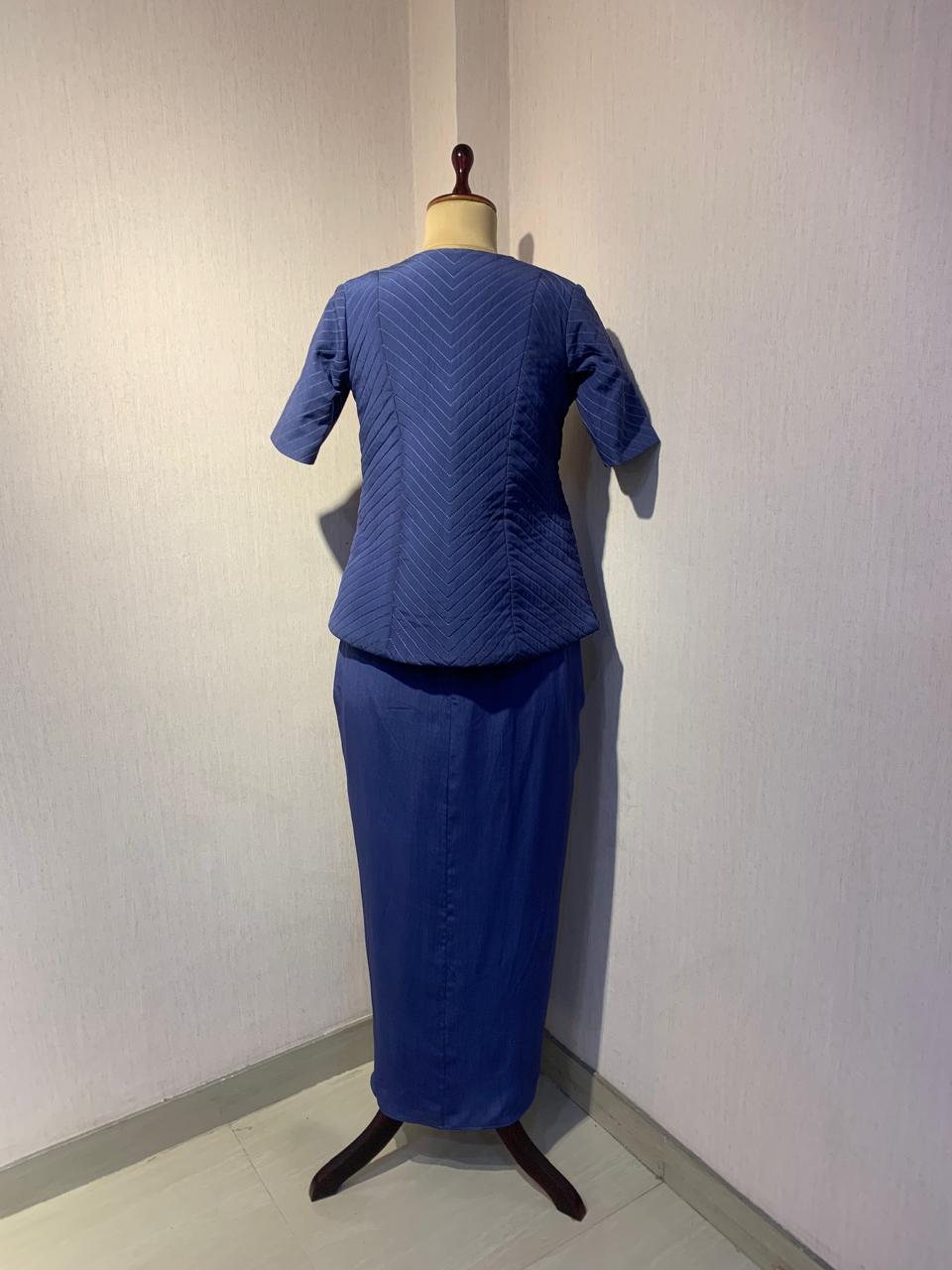 EMBROIDERED JACKET WITH DRAPED SKIRT