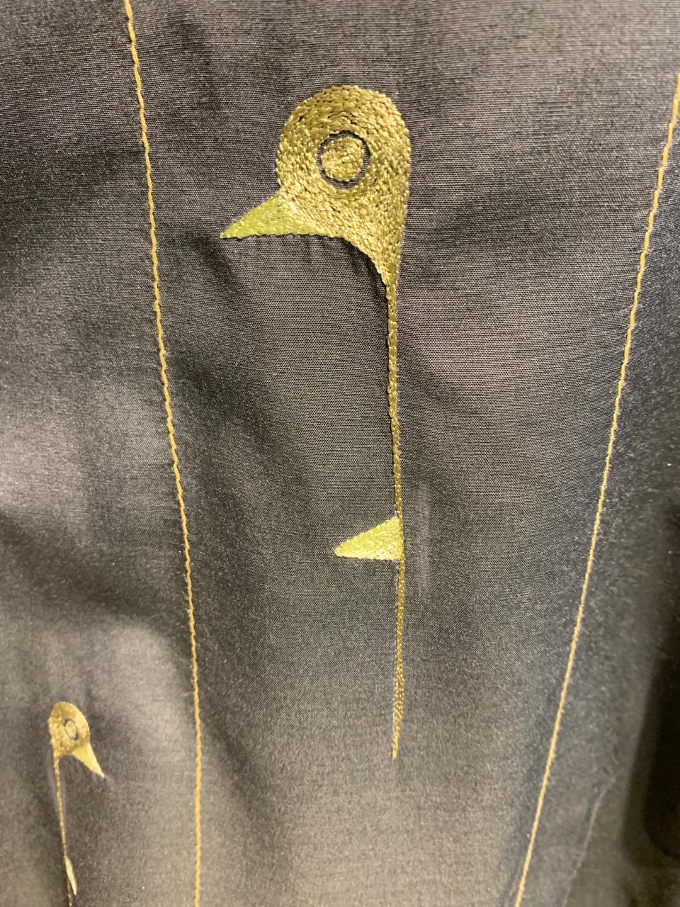 Olive Botanical Button-Down Dress