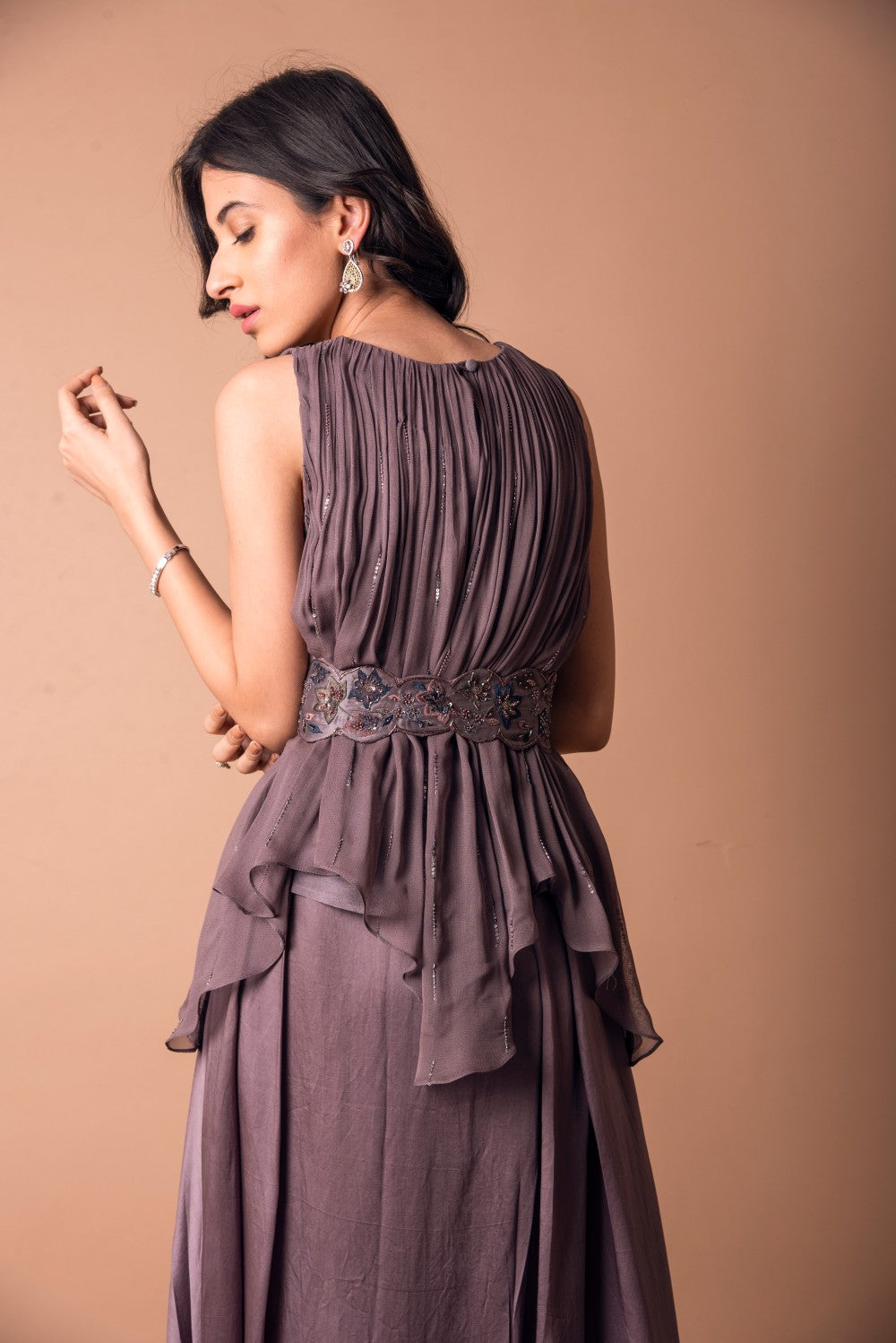 Asymmetric Top With Cowl Skirt