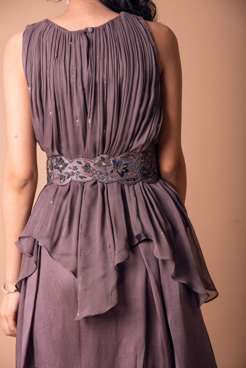 Asymmetric Top With Cowl Skirt