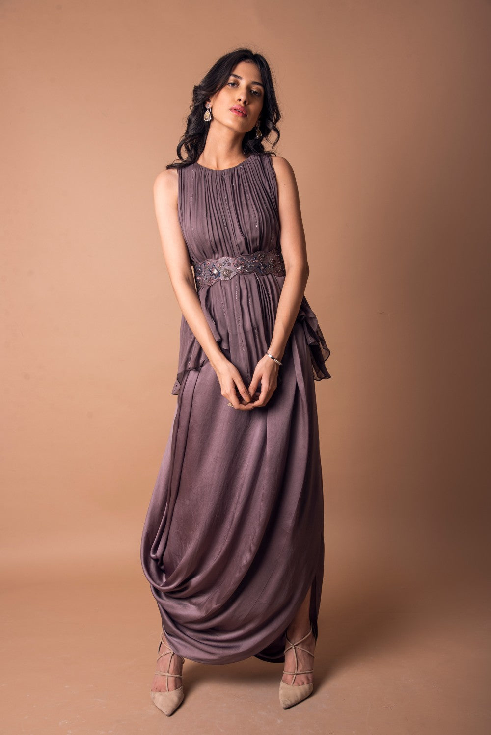 Asymmetric Top With Cowl Skirt