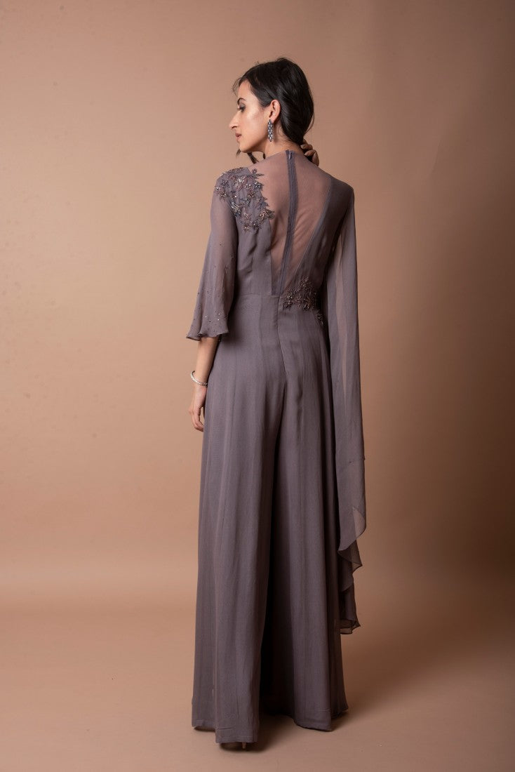 Cape sleeve jumpsuit