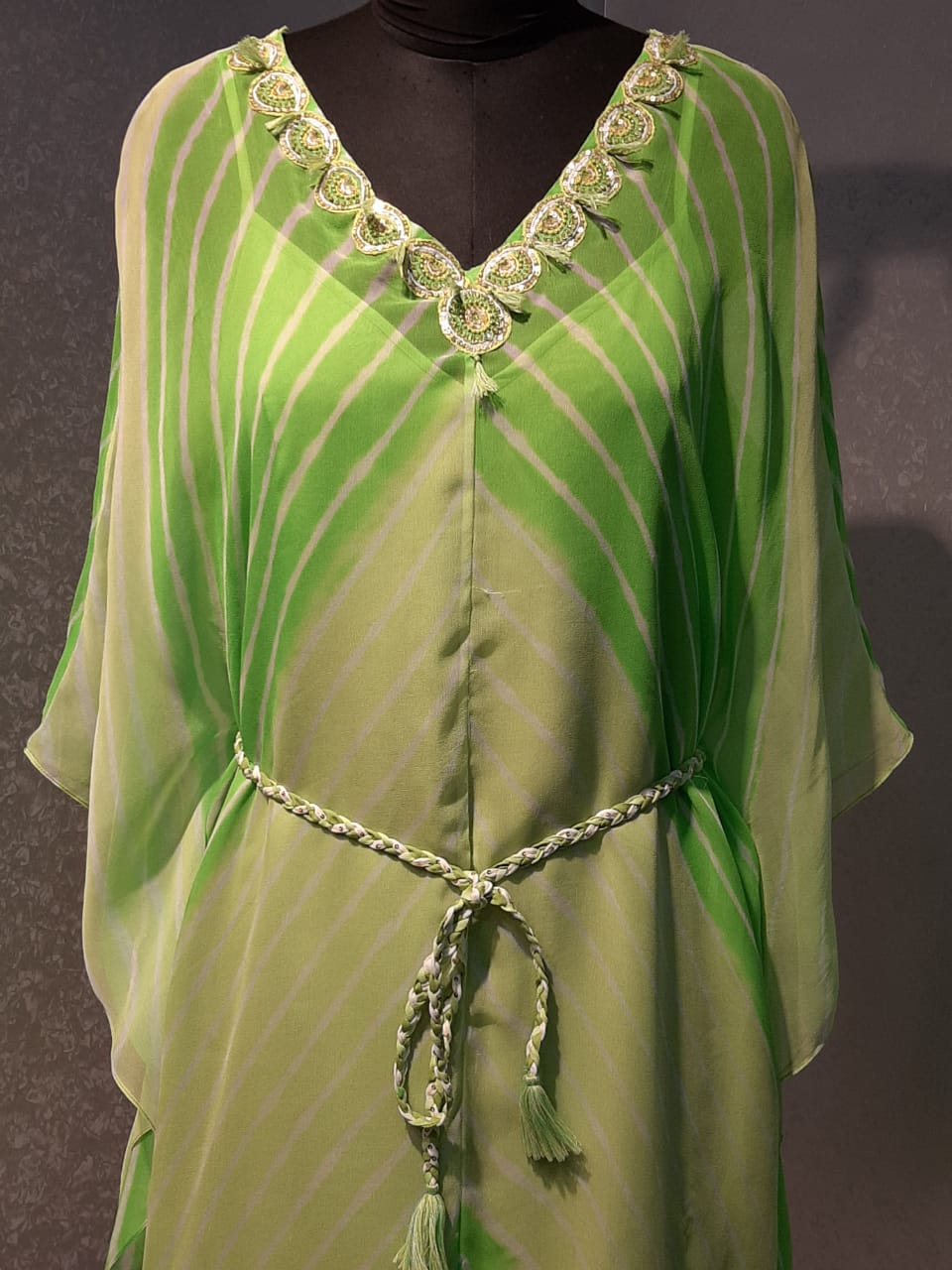 Lime green Kaftan Dress