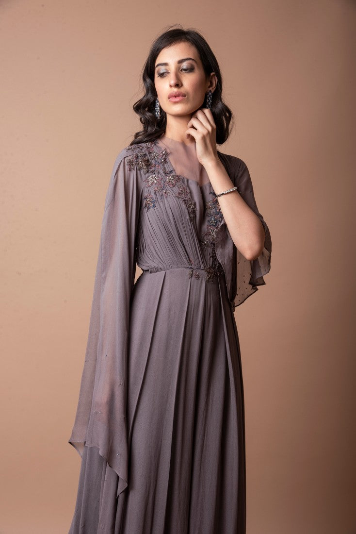 Cape sleeve jumpsuit