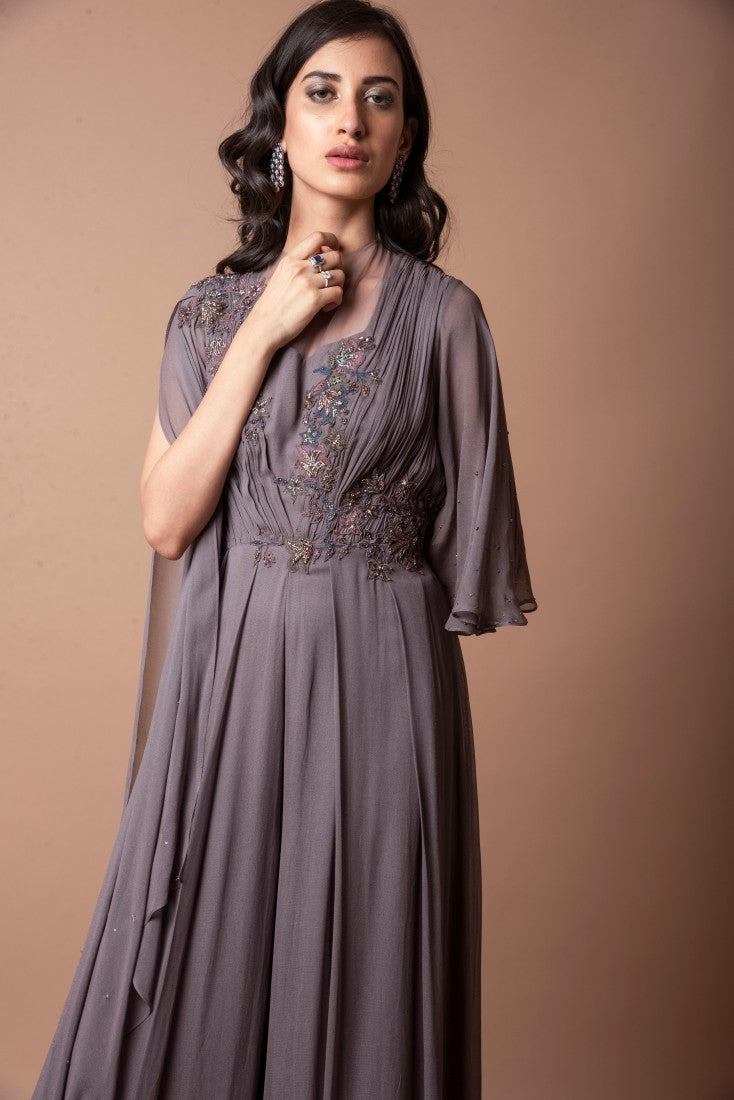 Cape sleeve jumpsuit