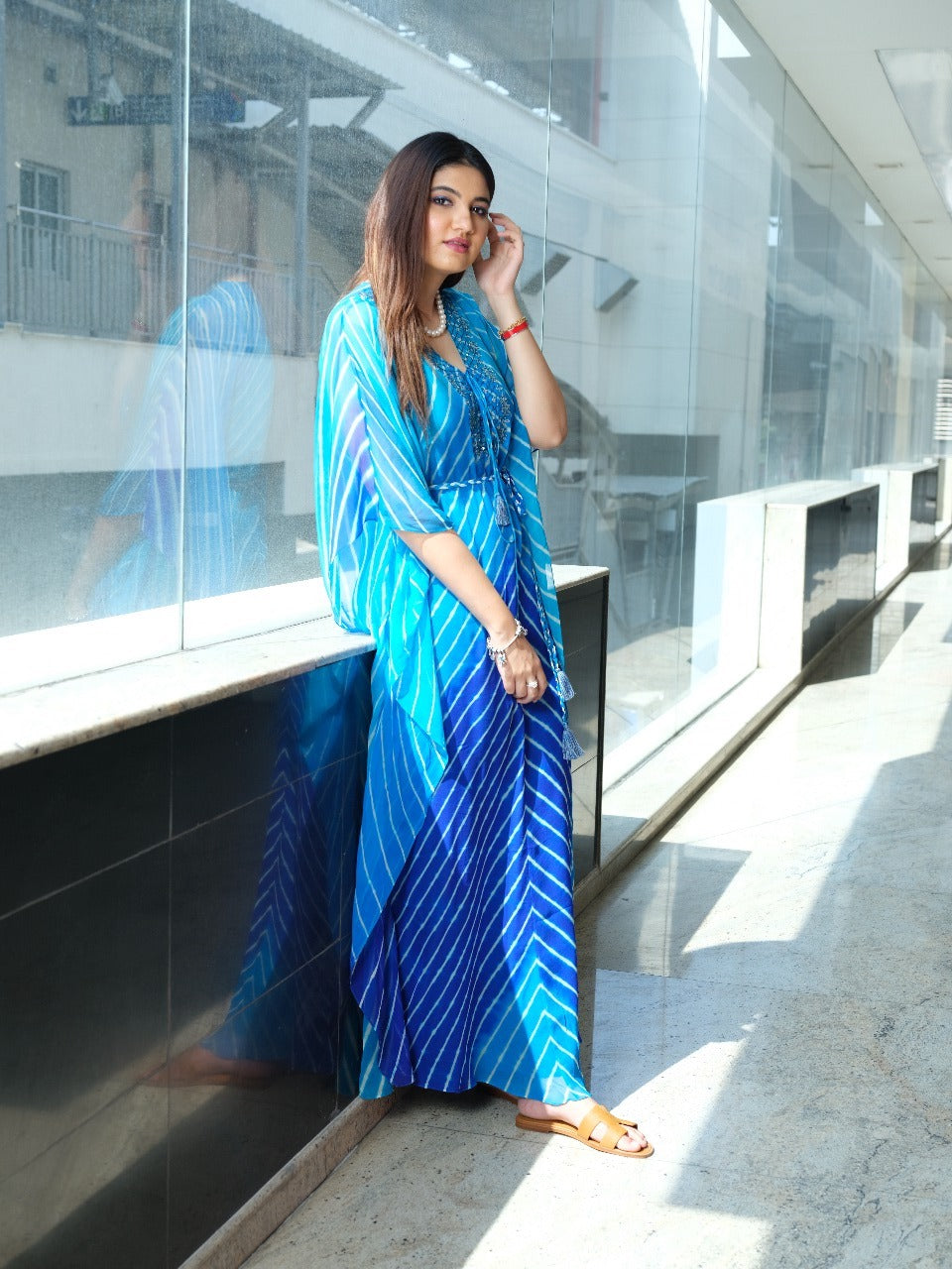 Dual Tone Leheriya Kaftan