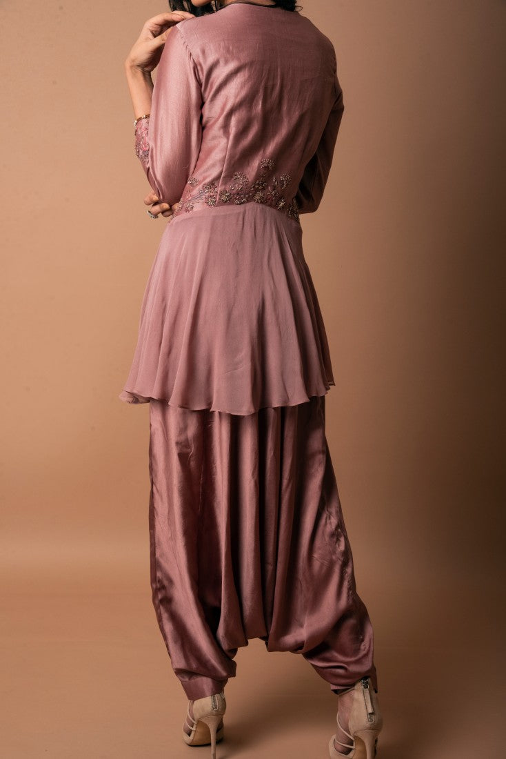 PEPLUM TUNIC WITH LOW CROTCH PANTS