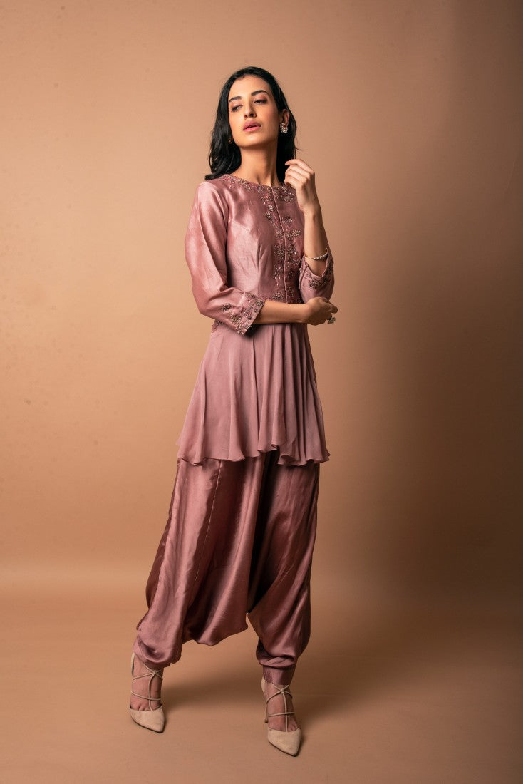 PEPLUM TUNIC WITH LOW CROTCH PANTS