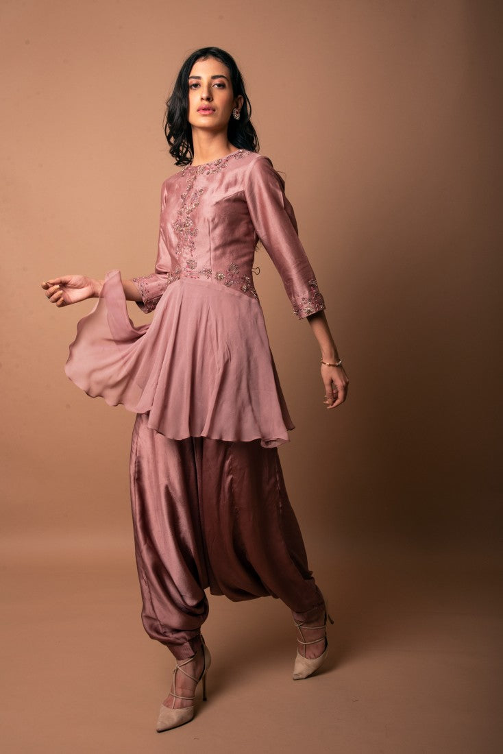 PEPLUM TUNIC WITH LOW CROTCH PANTS