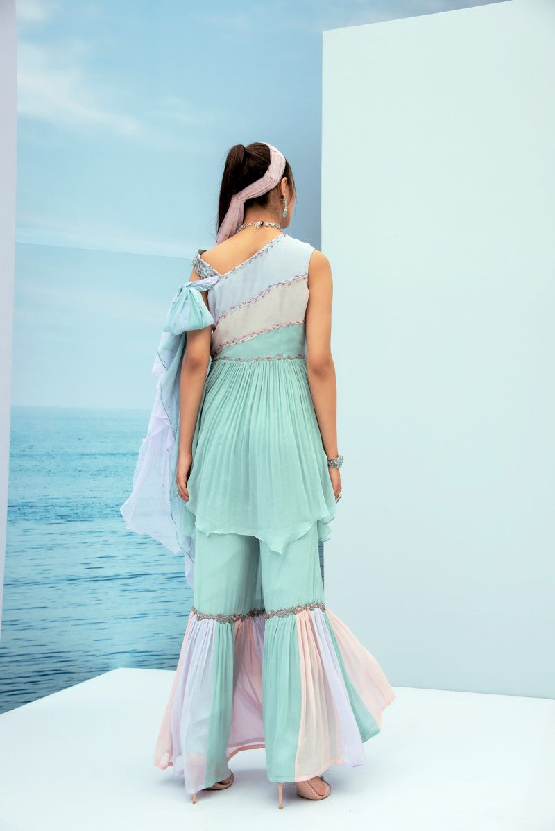 Multi Colored Sharara Set