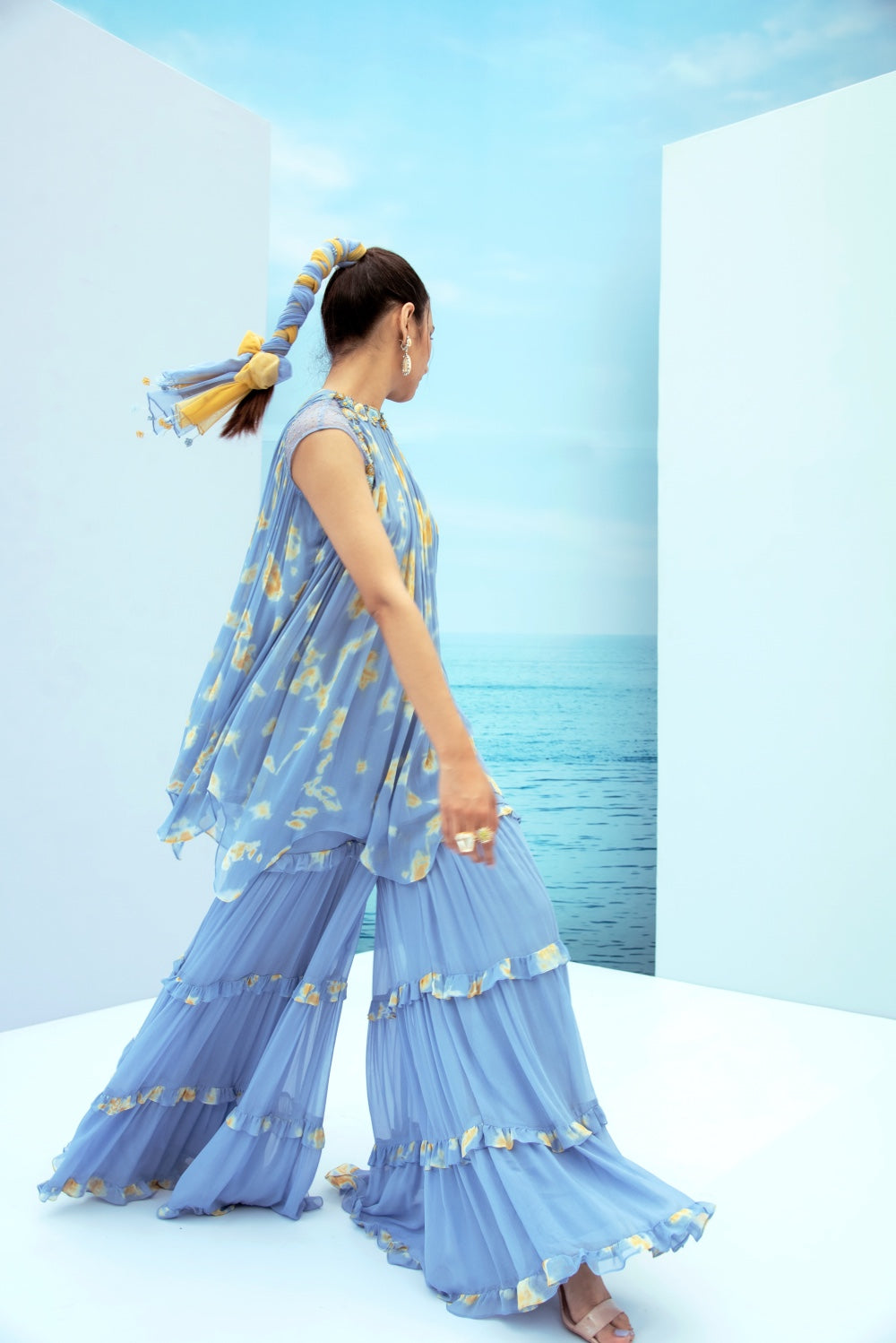 Frill Tiered Sharara Set