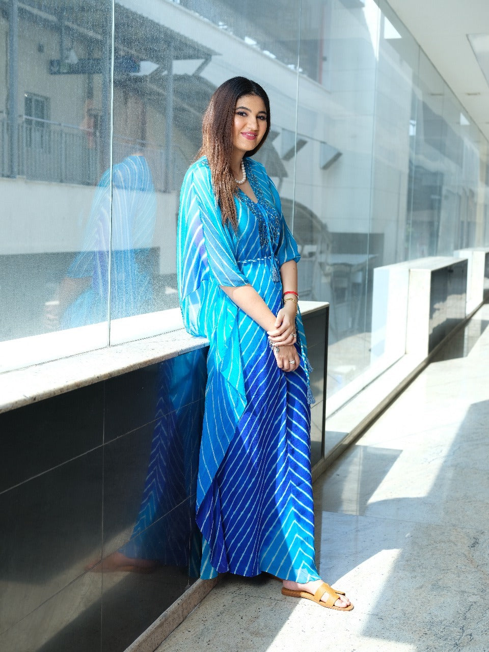 Dual Tone Leheriya Kaftan