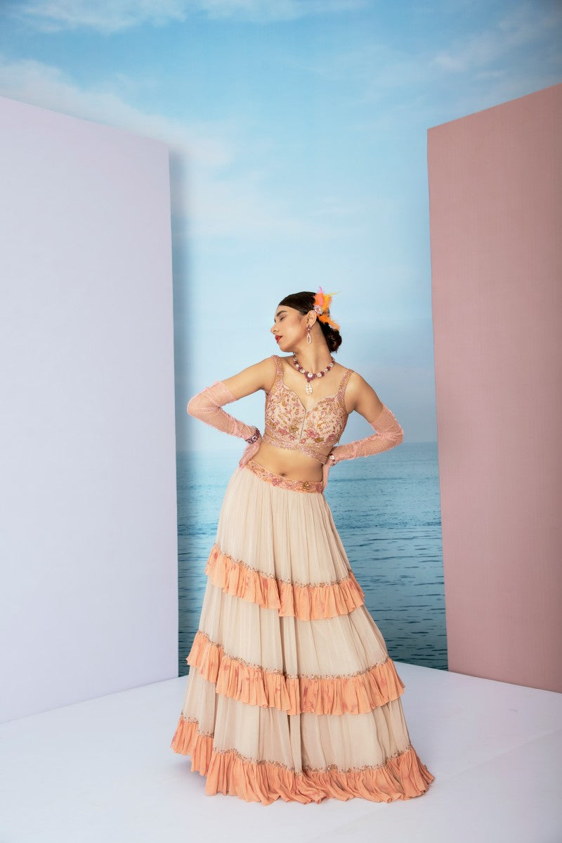 Frill Lehenga Set
