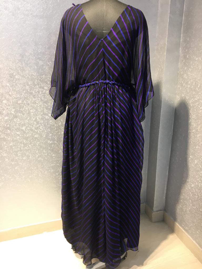 Black And Purple Leheriya Tunic
