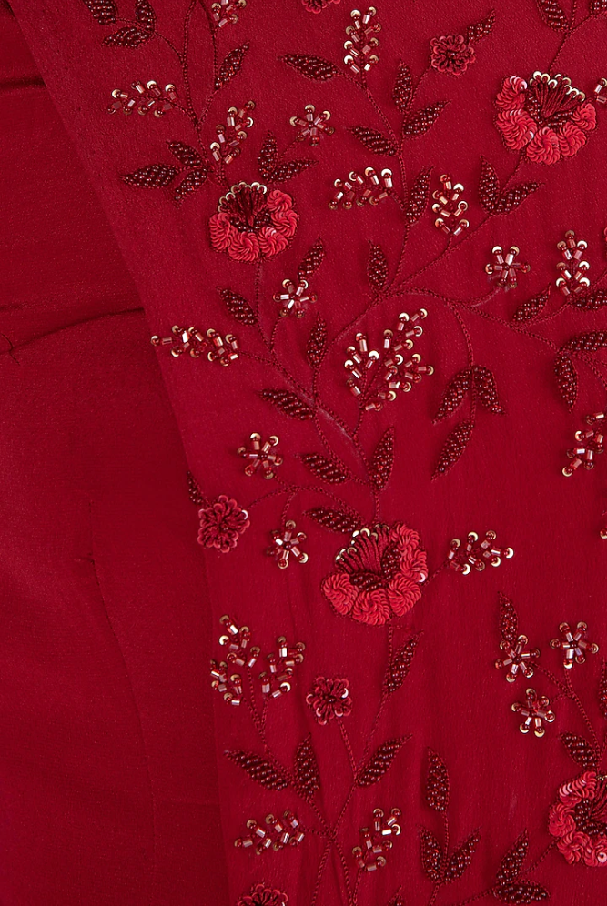 RED OMBRE COWL CONCEPT SAREE GOWN