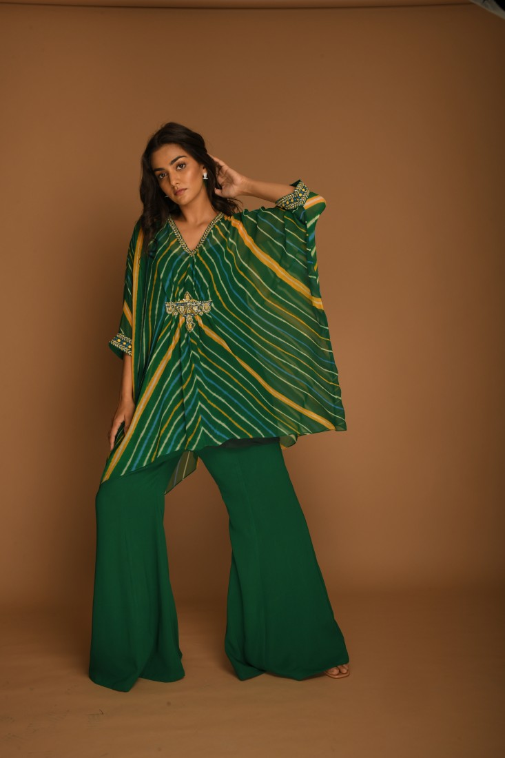 EMERALD GREEN TOP PANT SET