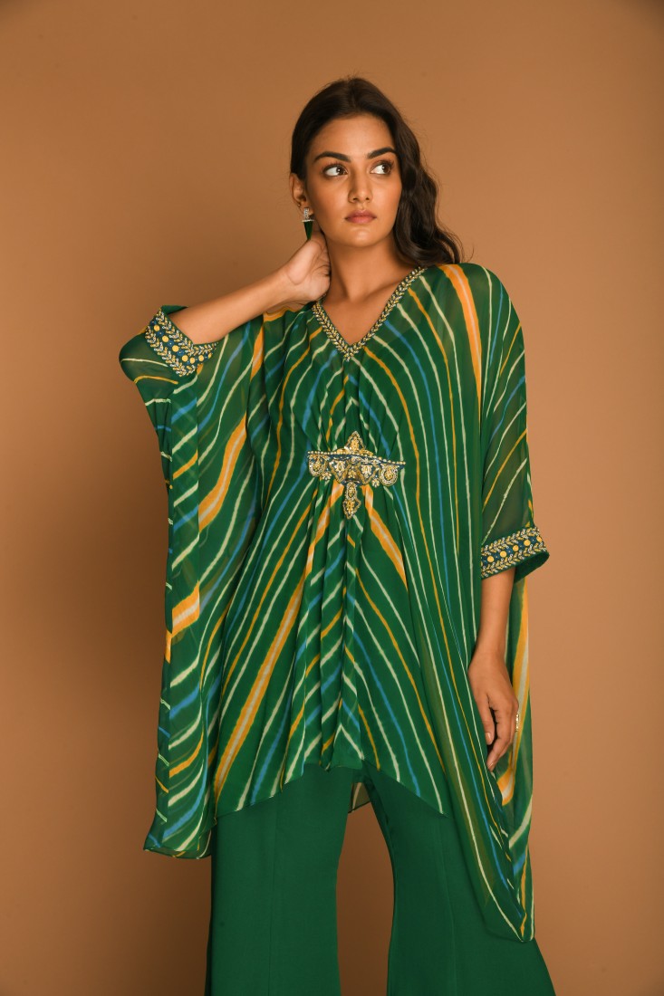 EMERALD GREEN TOP PANT SET