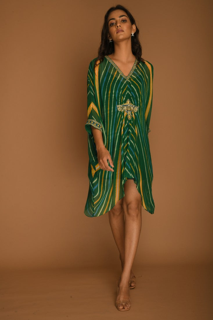 Emerald green kaftan tunic