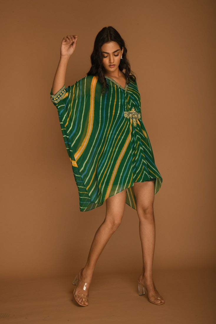Emerald green kaftan tunic