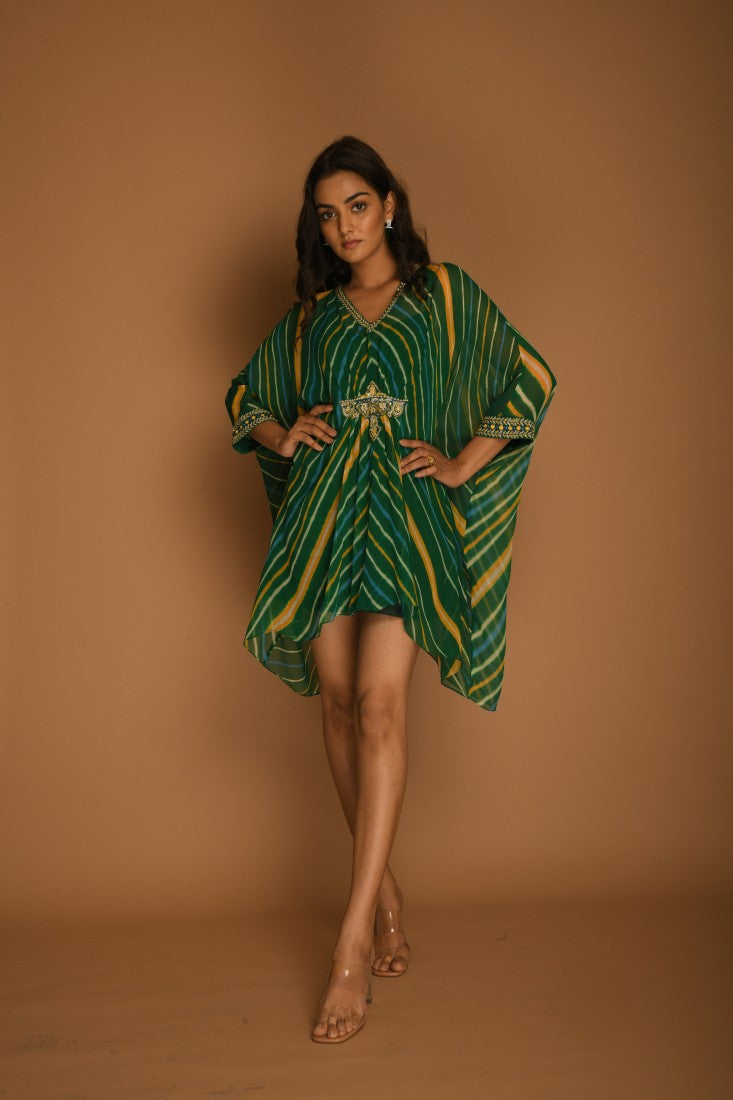 Emerald green kaftan tunic