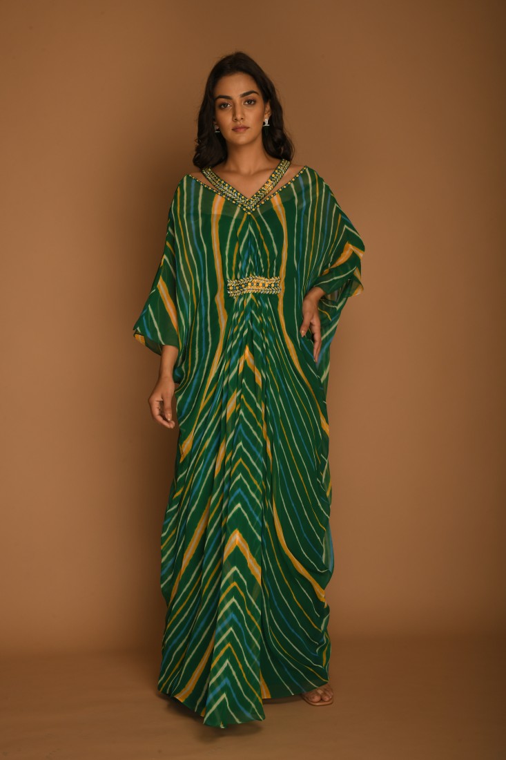 Leheriya Emerald Green Kaftan Tunic