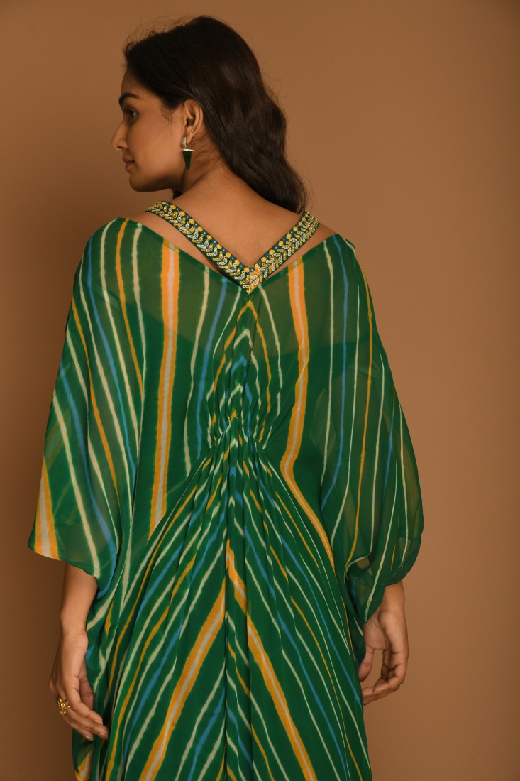 Leheriya Emerald Green Kaftan Tunic